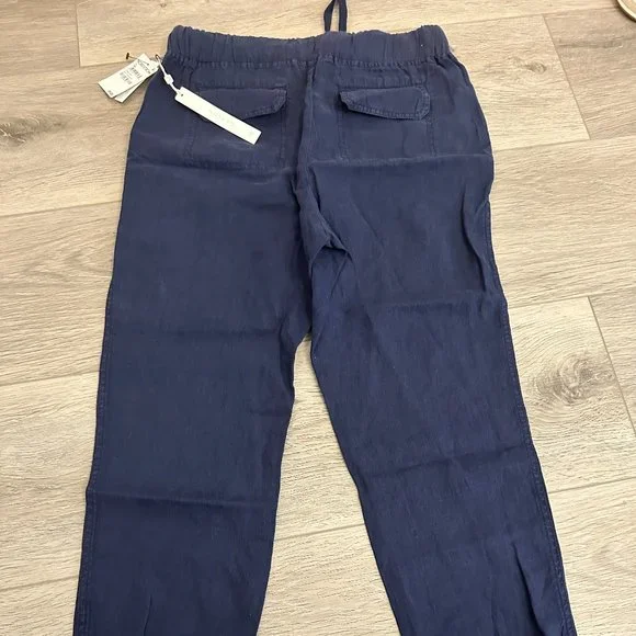 Caslon Linen Blend Cropped Cargo Pockets Jogger Pants Womens - Picture 7 of 7